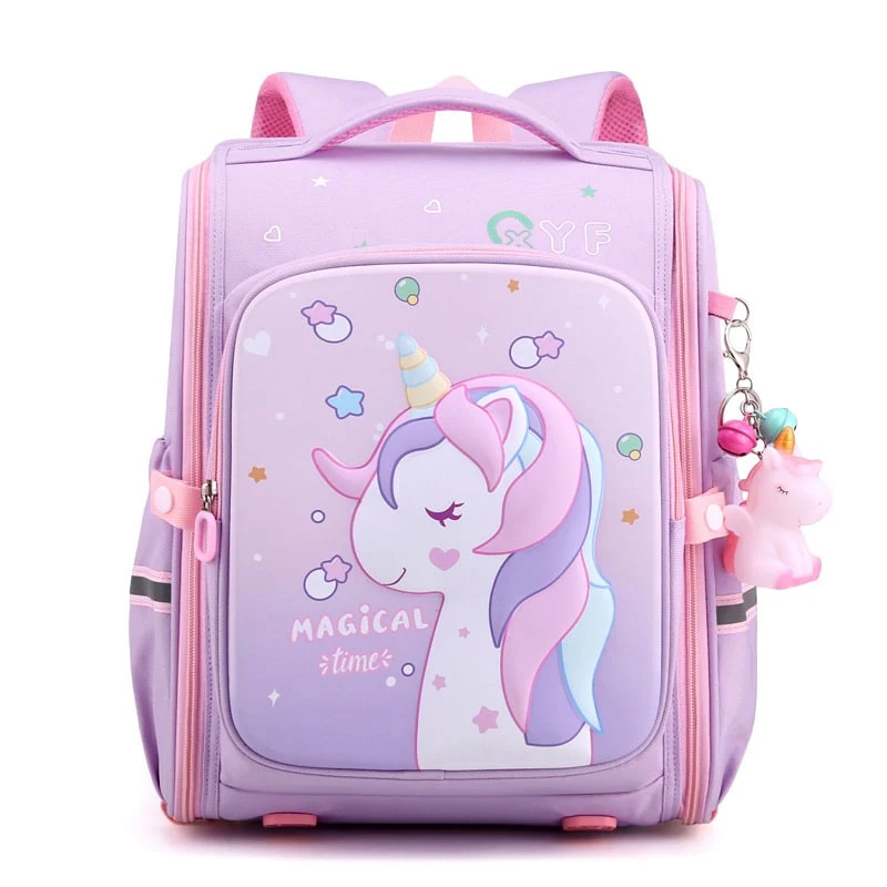 Cartable Licorne Mignon et Étanche pour la maternelle violet