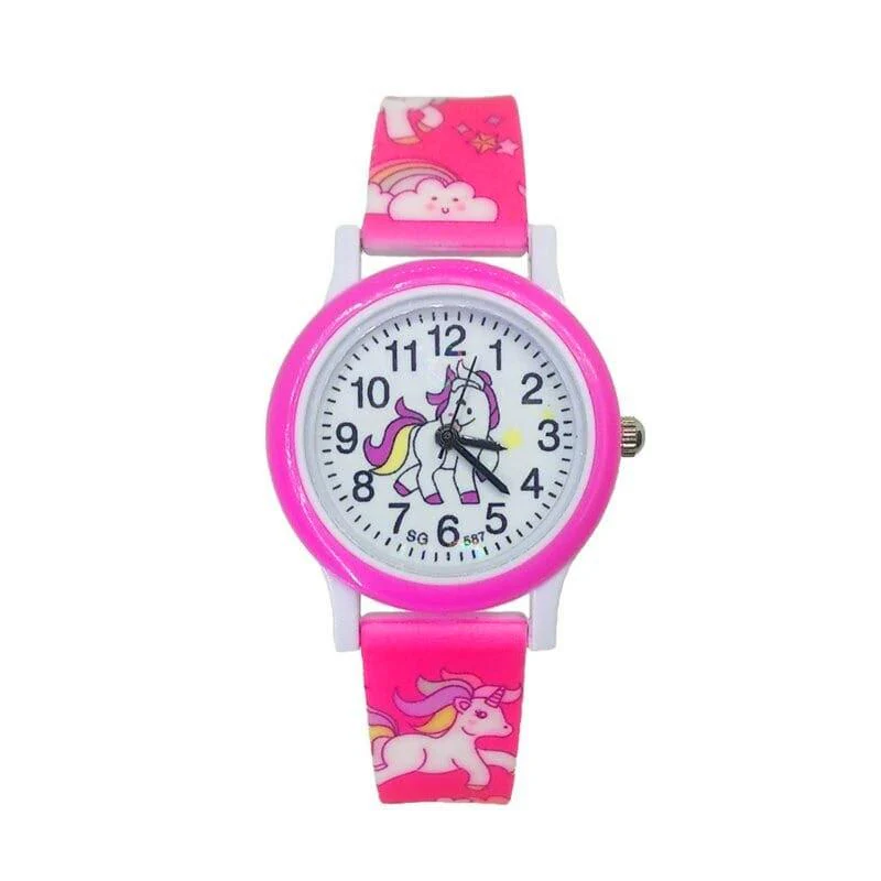 Montre Licorne Fille Rose